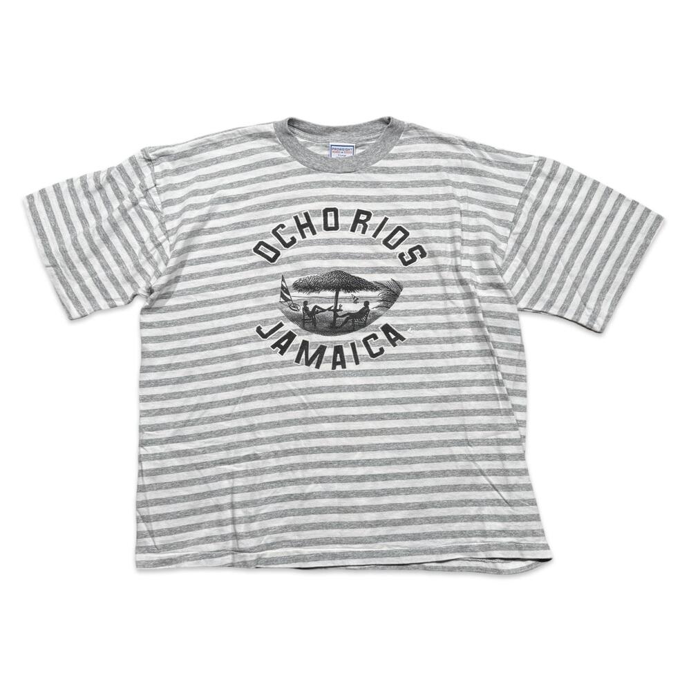 Vintage Ochrios Jamaica Striped Beach Graphic Tee